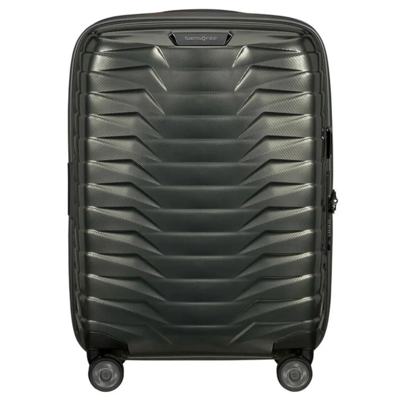 Samsonite Proxis 55cm Expandable 4 Wheel Carry on Suitcase Dark Green / Orange
