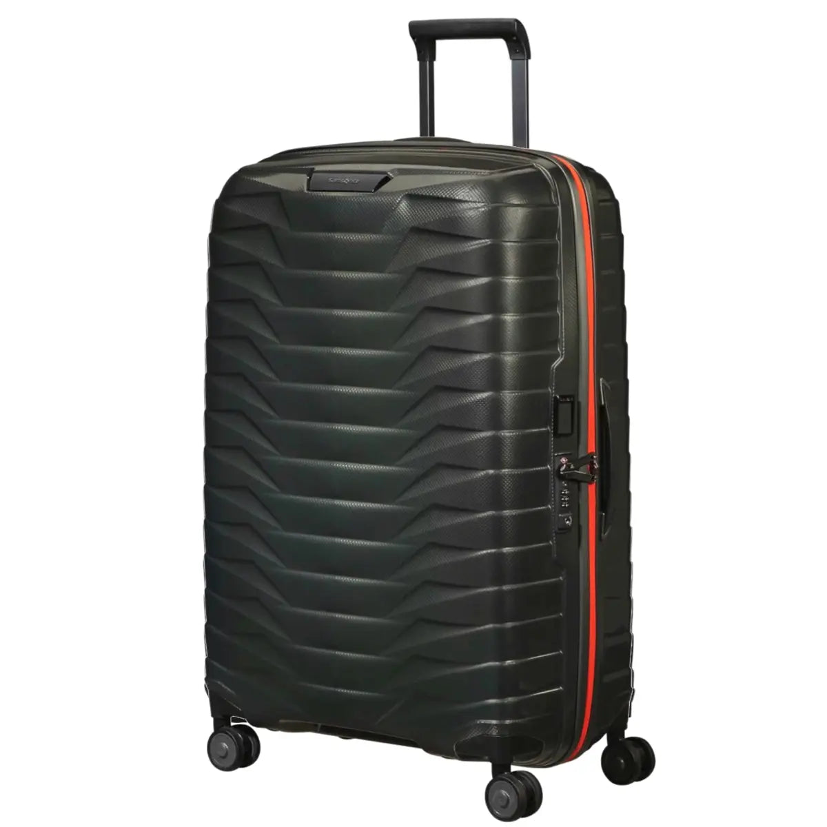 Samsonite Proxis 75cm 4 Wheel Spinner Suitcase - Dark Green / Orange