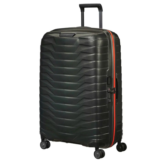 Samsonite Proxis 75cm 4 Wheel Spinner Suitcase - Dark Green / Orange