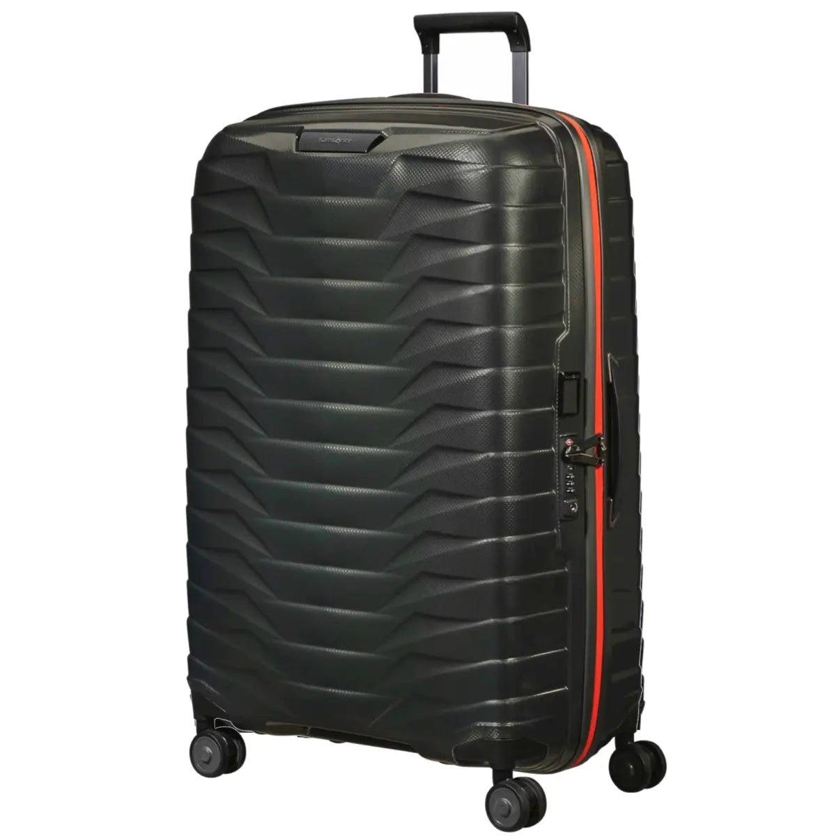 Samsonite Proxis 81 cm 4 Wheel Spinner Suitcase - Dark Green / Orange
