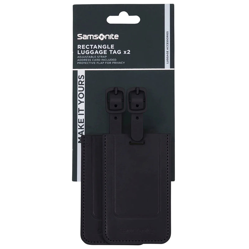 Samsonite Rectangle Luggage Tag (2 Pack) - Black