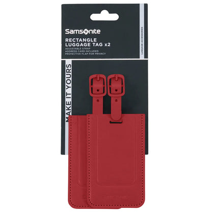 Samsonite Rectangle Luggage Tag (2 Pack) - Red