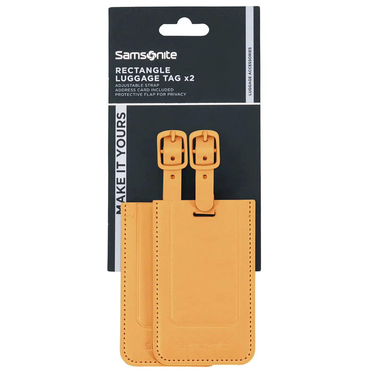 Samsonite Rectangle Luggage Tag (2 Pack) - Yellow