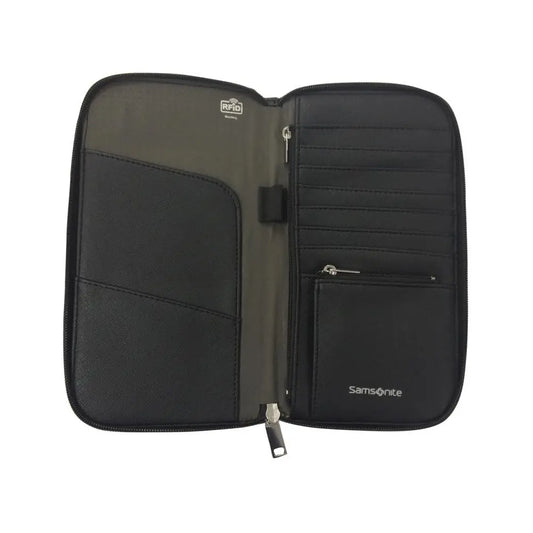 Seven card slots and 2 Zippered pockets