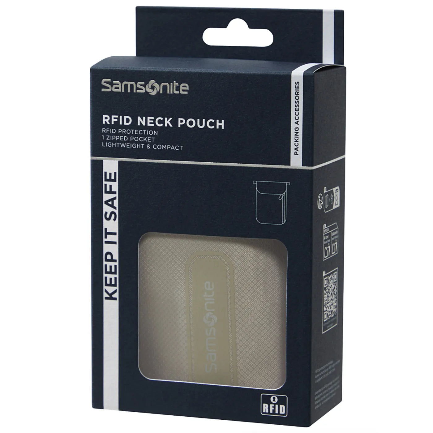 Samsonite RFID Neck Pouch - Eclipse Grey