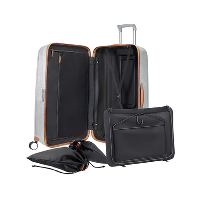 Bottom compartment with ribbons and detachable smart packing frame with hanger, that can be used as a divider pad