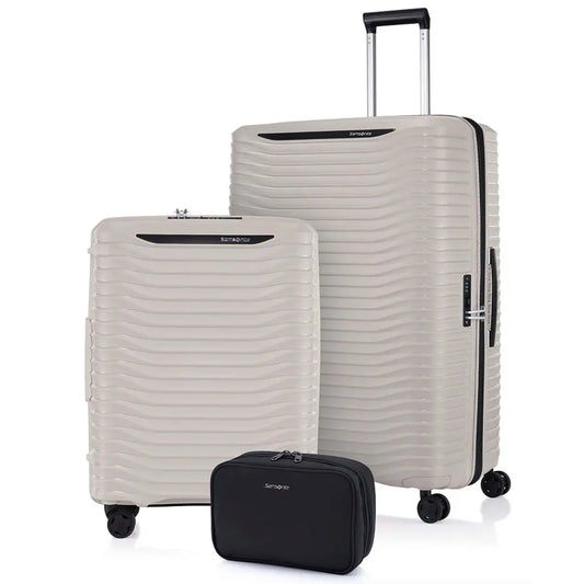 Samsonite Upscape 4-Wheel Expandable 3 Piece Suitcase Set (55 cm 75 cm and Tech Kit) - Stone Grey