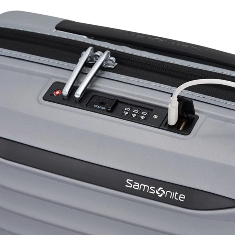 Samsonite Upscape 55cm Expandable 4 Wheel Cabin Spinner Suitcase Platinum