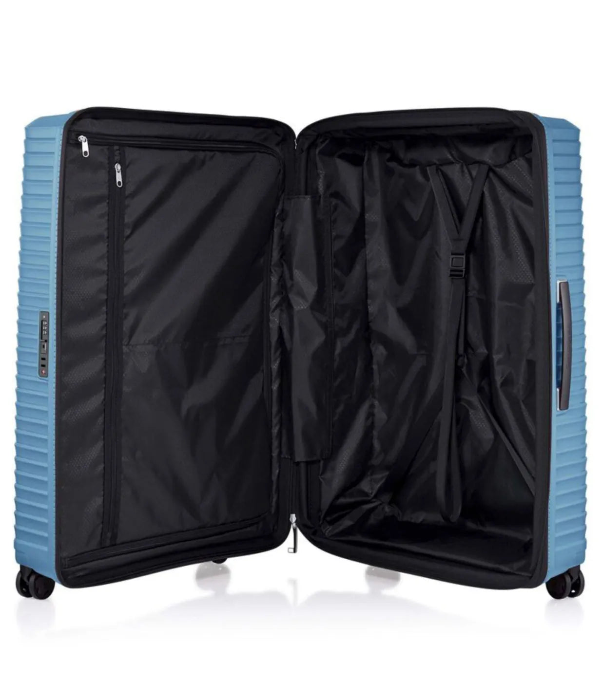 Zippered divider pad with pockets and adjustable cross ribbons
