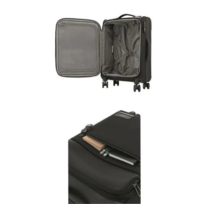 Interior mesh pockets with cross ribbons