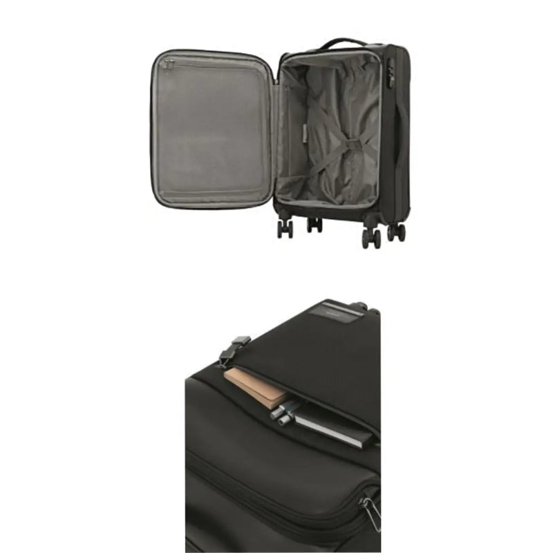 Interior mesh pockets with cross ribbons