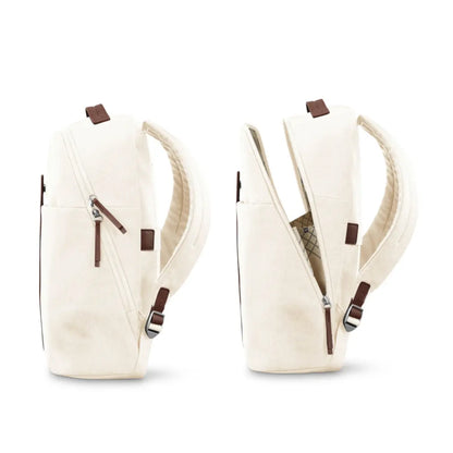 Recycled RPET polyester and cotton blend with PU accents