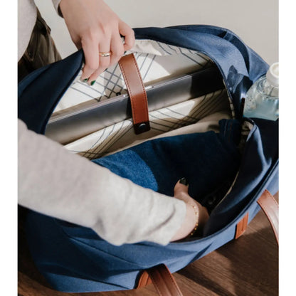 Padded laptop pocket fits most 14.1" laptops