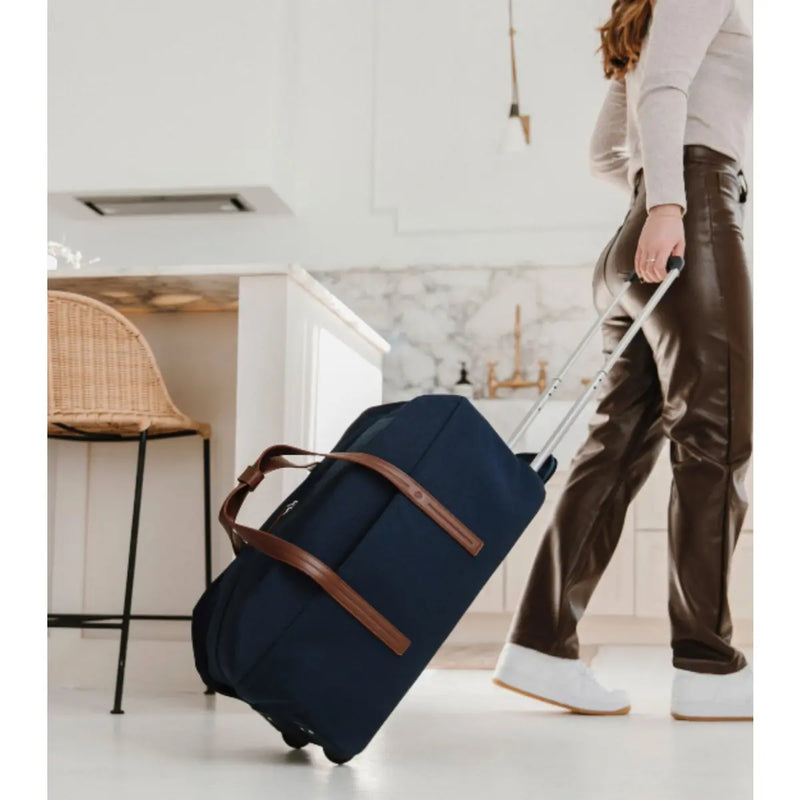 This style delivers the function of a duffel bag with the added convenience of wheeled luggage