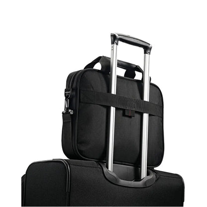 Smart sleeve feature allows bag to be slipped over upright luggage handles for easy mobility when not in use