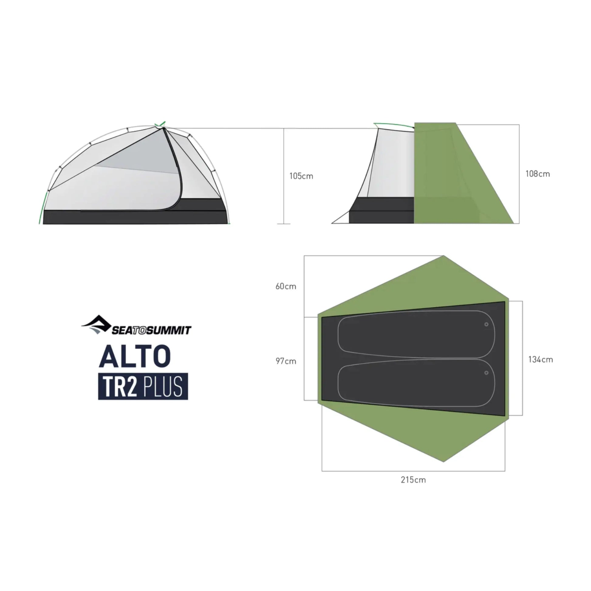 Sea To Summit Alto PLUS TR2 Ultralight Tent (2 Person) - Green