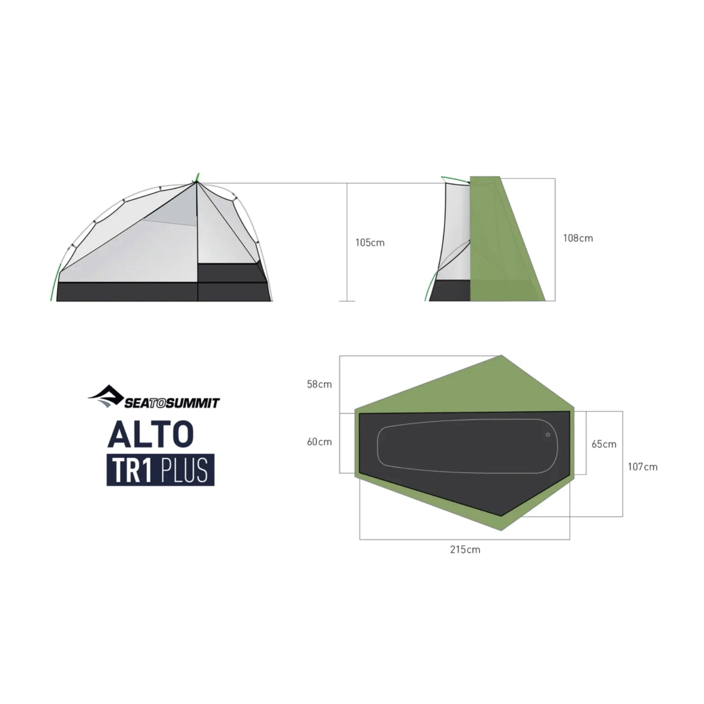 Sea To Summit Alto TR1 PLUS Ultralight Tent (1 Person) - Green