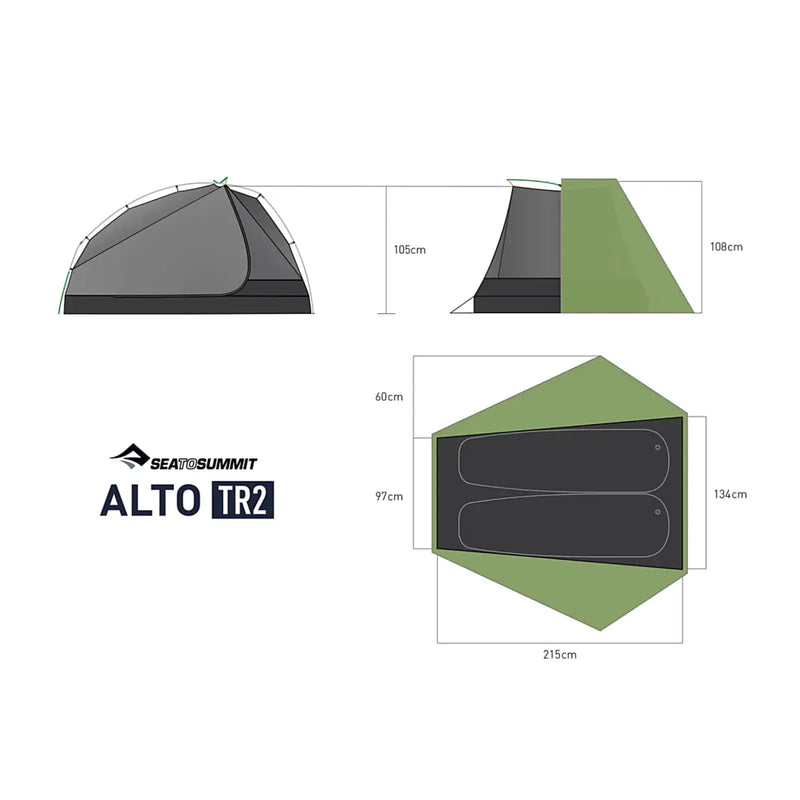 Sea To Summit Alto TR2 Ultralight Tent (2 Person) - Green