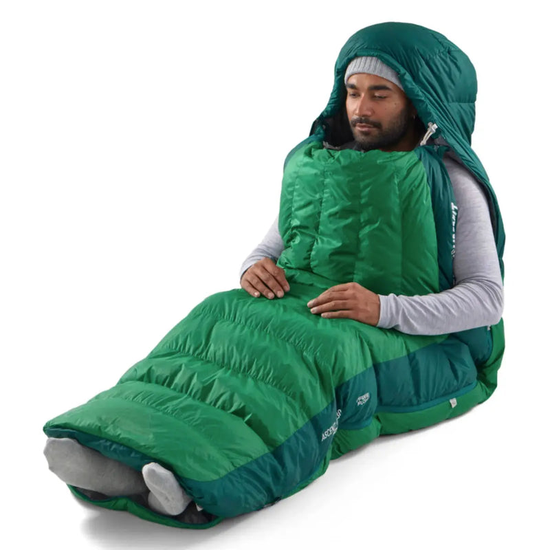 The Free-Flow Zip system allows you to secure the snaps around your shoulders