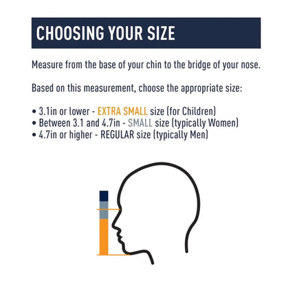 Three sizes to fit the whole family (note: this mask is not recommended for children under the age of two)