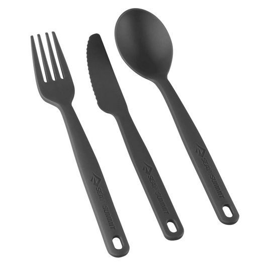 Sea to Summit Camp Cutlery 3 Piece Set - Knife, Fork and Spoon - Charcoal