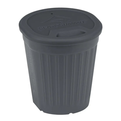 Fluted ribbed walls for increased insulation when used with the sleeve and a comfortable grip when used without