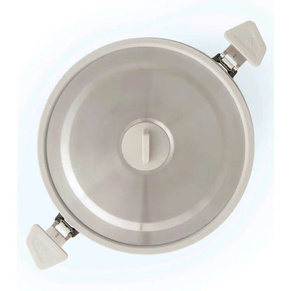 Dual Click-Safe handles allow you to securely hold, carry or pour from the pot, and can be reversed to secure the lid/contents for transport