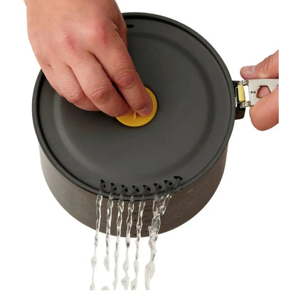 clever strainer holes in the pot lid