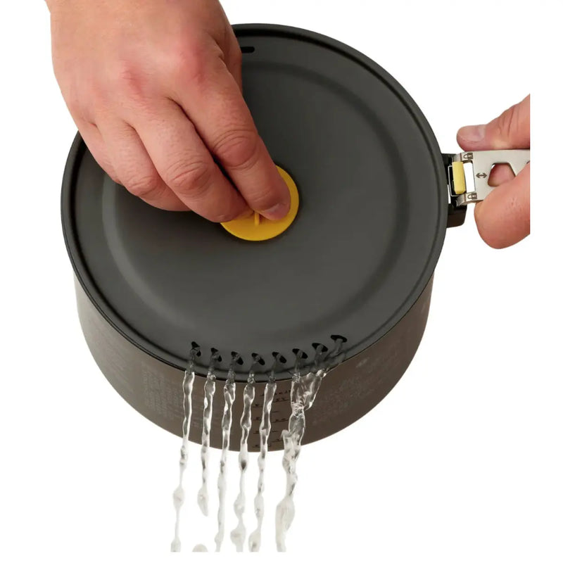 clever strainer holes in the pot lid