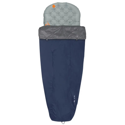 Sea to Summit Glow Gw1 - Synthetic Integrated Sleeping Quilt - Long - Dark Sapphire / Grey