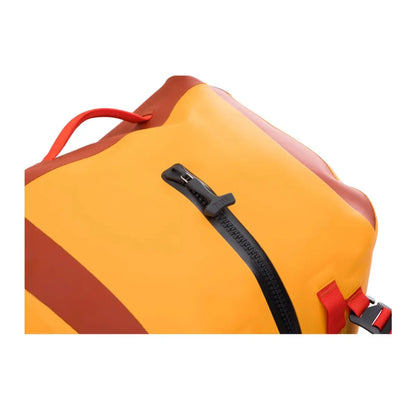 Unique asymmetrical zipper design creates large entry opening for easy packing and access to contents