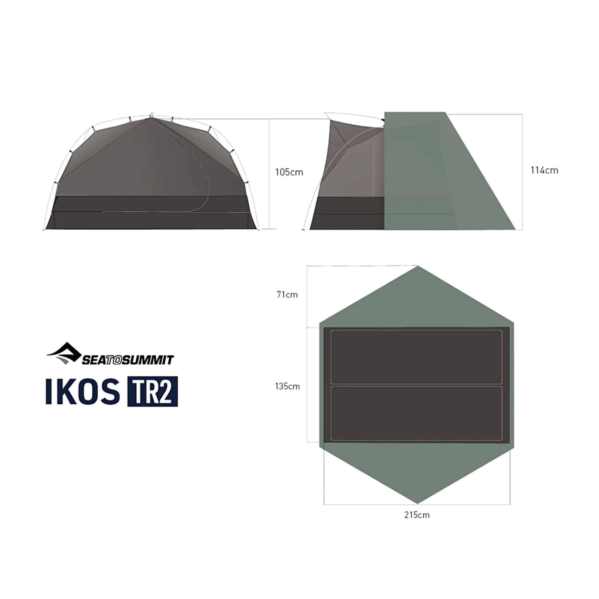 Sea To Summit Ikos TR2 Ultralight Tent (2 Person) - Laurel Wreath