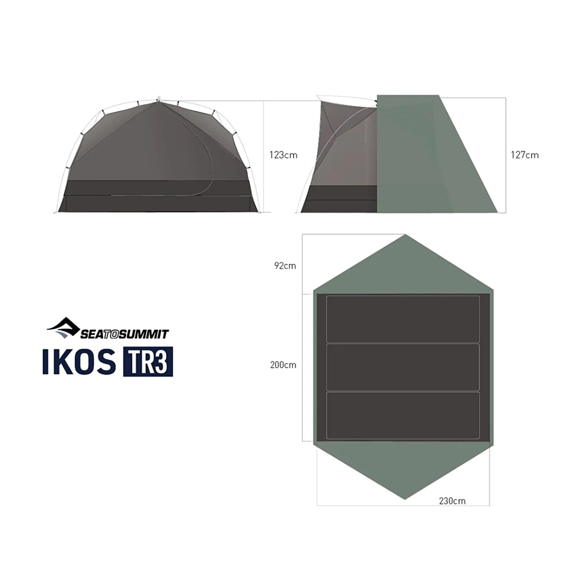 Sea To Summit Ikos TR3 Ultralight Tent (3 Person) - Laurel Wreath