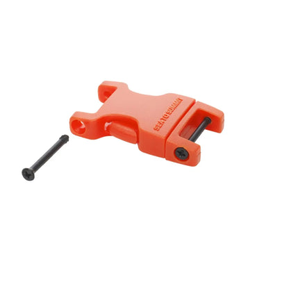 D-ring attachment point at buckle for securing to boats, bikes, kayaks.