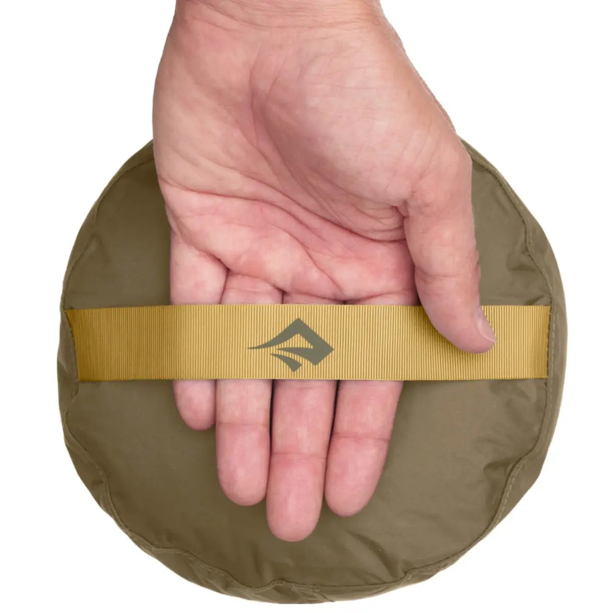Sturdy, Nylon webbing handle on round base provides a secure grab point