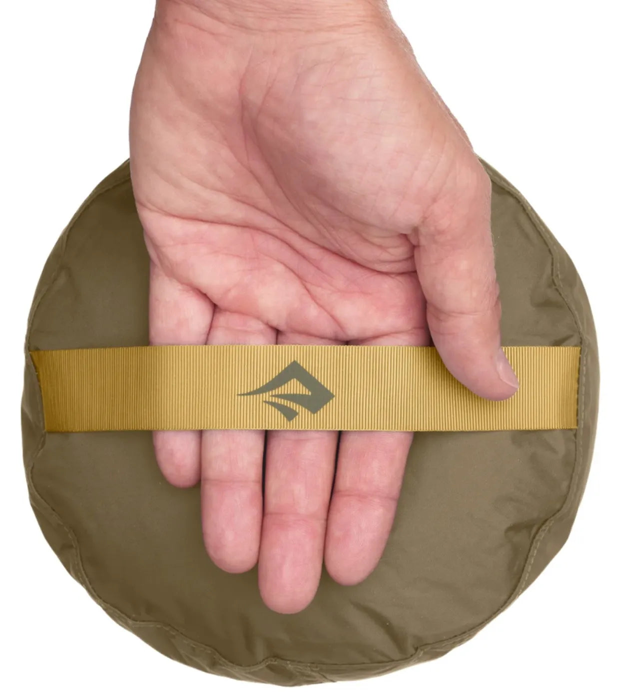 Sturdy, Nylon webbing handle on round base provides a secure grab point