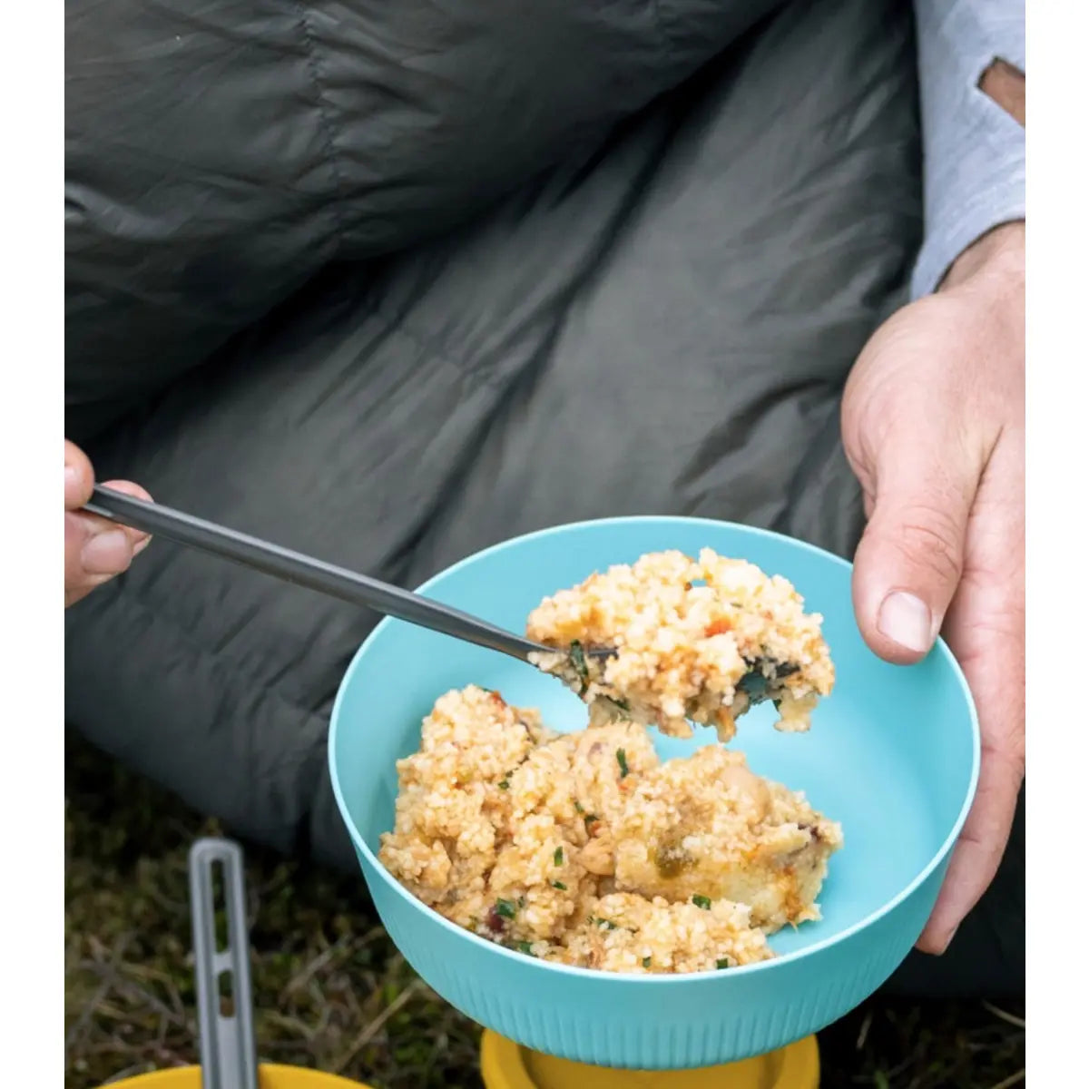 Curve between sidewall and base of the Bowl perfectly matches Sea to Summit spoons and sporks