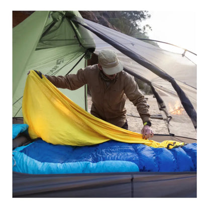 the Reactor liner extends the performance of your sleeping bag and sleeping mat in colder conditions