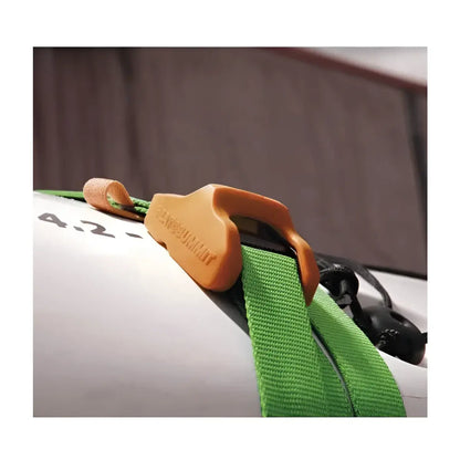 Durable silcone cam protection and includes elastic loop to keep strap rolled up