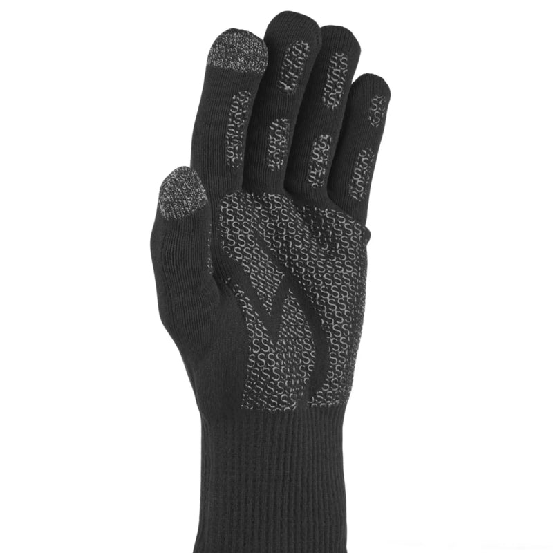 Sealskinz Anmer Waterproof All Weather Ultra Grip Knitted Glove (Black) - Large