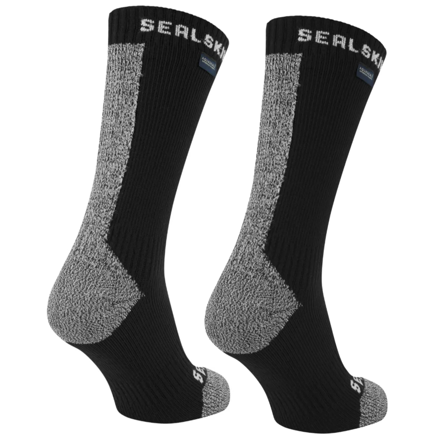 Sealskinz Briston Waterproof All Weather Mid Length Sock with Hydrostop (Black) - Small