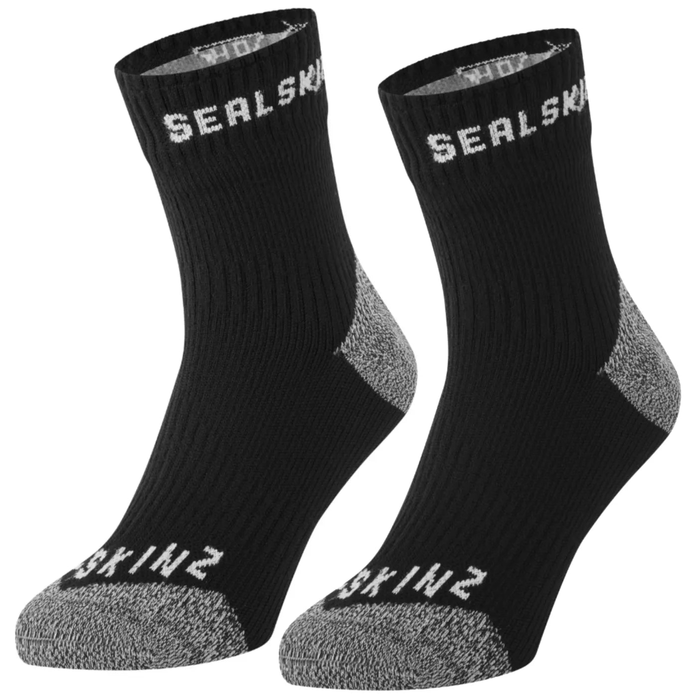 Sealskinz Dunton Waterproof All Weather Ankle Length Sock with Hydrostop (XL) - Black / Grey