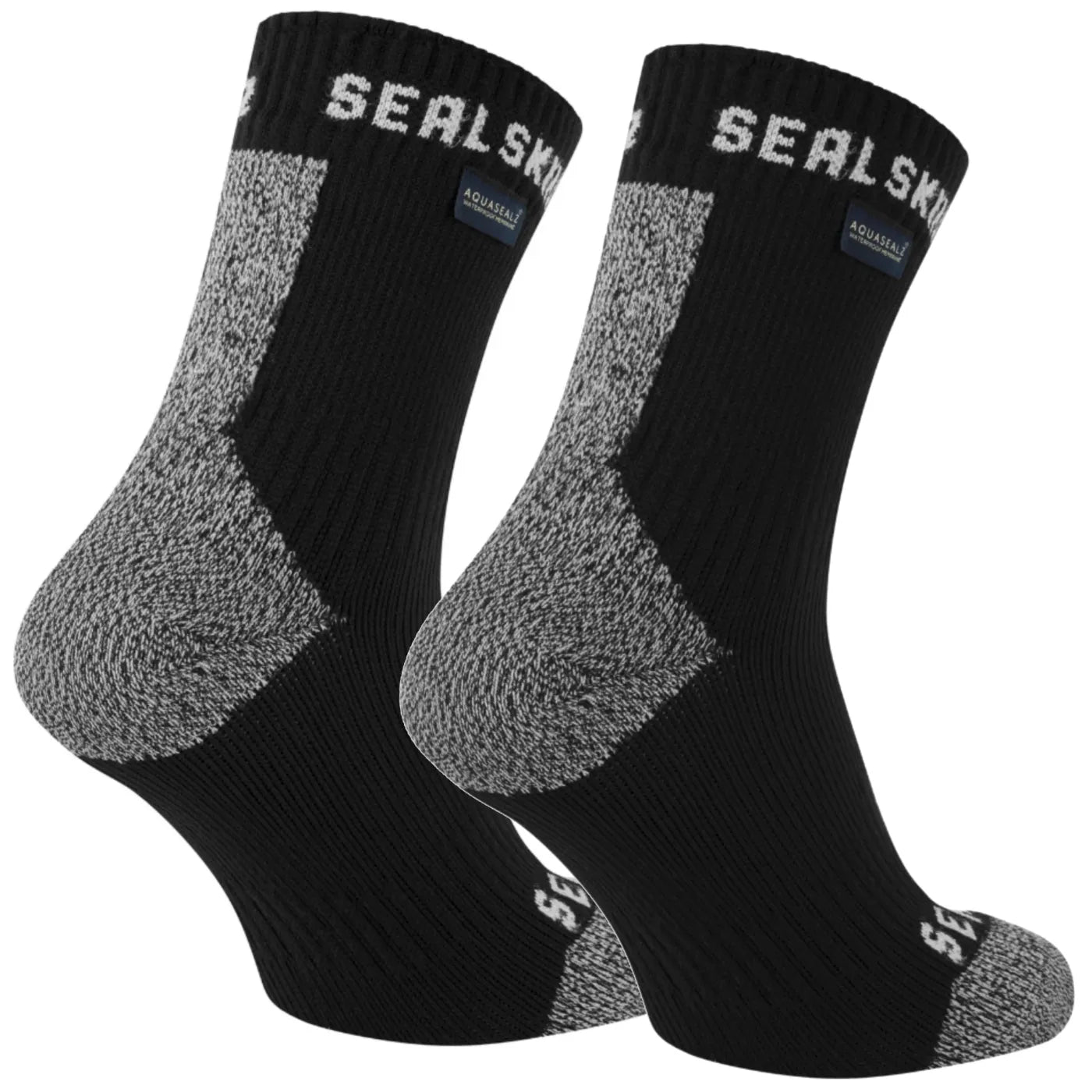 Sealskinz Dunton Waterproof All Weather Ankle Length Sock with Hydrostop (Small) - Black / Grey