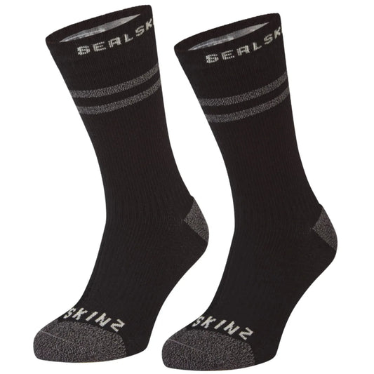 Sealskinz Scoulton Waterproof Warm Weather Mid Length Sock with Hydrostop (Small) - Black