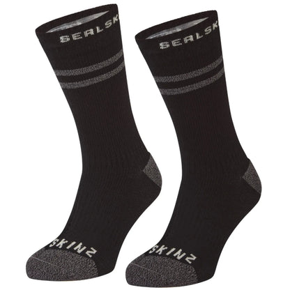 Sealskinz Scoulton Waterproof Warm Weather Mid Length Sock with Hydrostop (X-Large) - Black