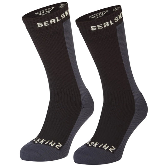 Sealskinz Starston Waterproof Cold Weather Mid Length Socks (X-Large) - Black