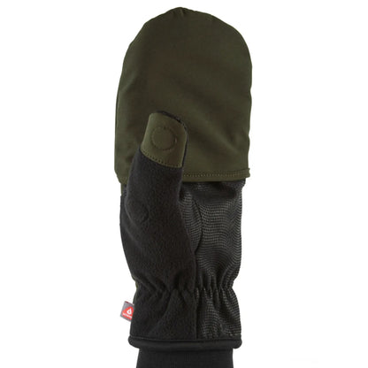 Sealskinz Walpole Windproof Cold Weather Convertible Mitt (Large) - Olive Green / Black