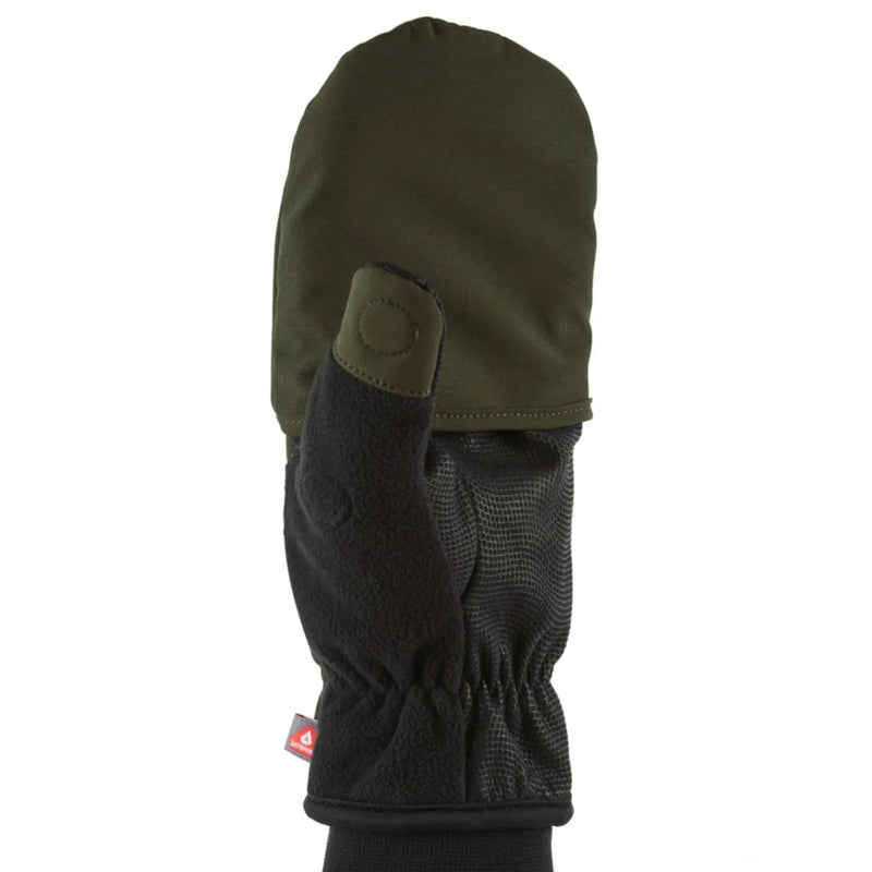 Sealskinz Walpole Windproof Cold Weather Convertible Mitt (Medium) - Olive Green / Black