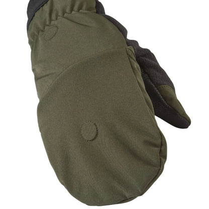 Sealskinz Walpole Windproof Cold Weather Convertible Mitt (Small) - Olive Green / Black