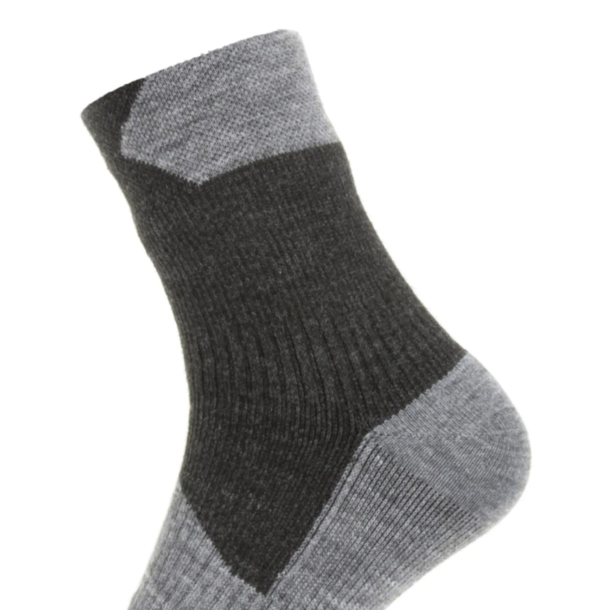 Sealskinz Waterproof All Weather Ankle Length Socks - Black / Grey - Medium